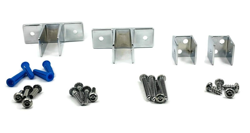 Harris Hardware Panel Pack2 Two Ear Bracket 2 U Brackets Die Cast Zamac for 78 in Thick Panels wFasteners