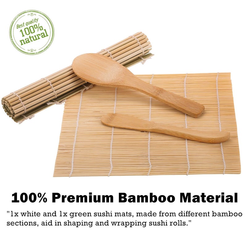 FUNGYAND Sushi Making Kit, All-in-One Bazooka Roller Set with Bamboo Mats, Avocado Slicer, Paddle, Knife, Chopstick & Holders, Cotton Bag - DIY Maki Roller Machine - Image 5