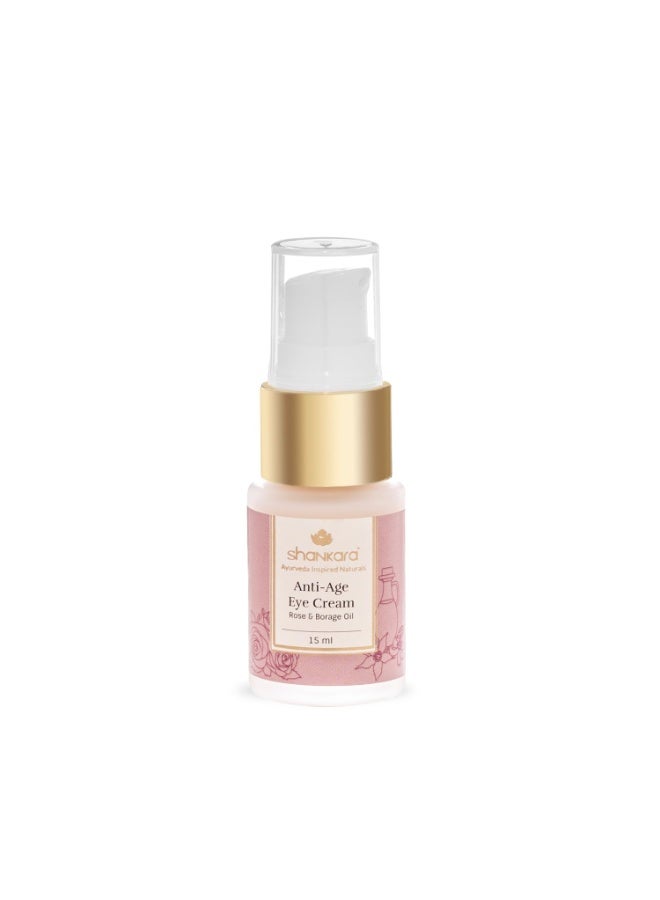 Shankara Anti-Age Eye Cream With Rose & Borage Oil and 10% Vitamin C For Tri-Dosha (All Skin Types) - 15 ml - Image 1
