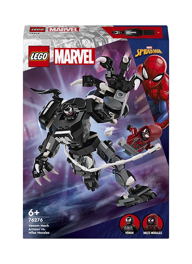 LEGO 76276 مارفل فينوم درع ميكانيكي ضد مايلز موراليس، لعبة قابلة للتشكيل للأطفال، مجموعة بناء مع شخصيات صغيرة، هدية معركة بطل خارق للأولاد والبنات من عمر 6 سنوات وما فوق (134 قطعة)  - Image 2