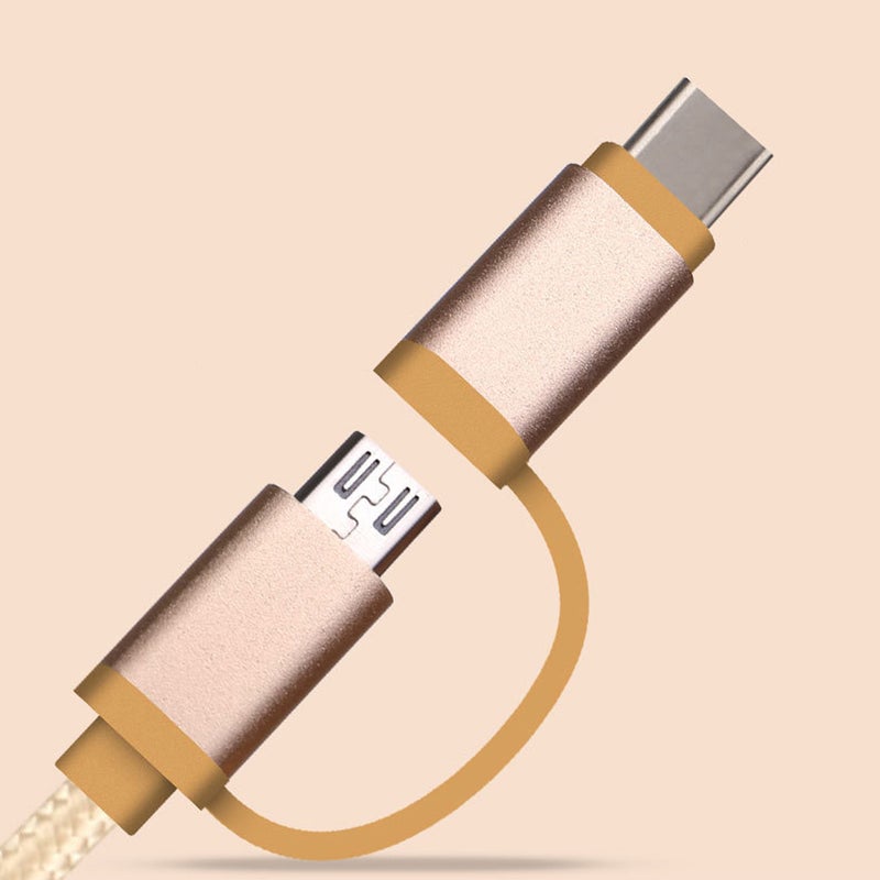 📱 متعدد الوظائف من النوع C لنظام أندرويد 2 في 1 ذهبي - Image 5