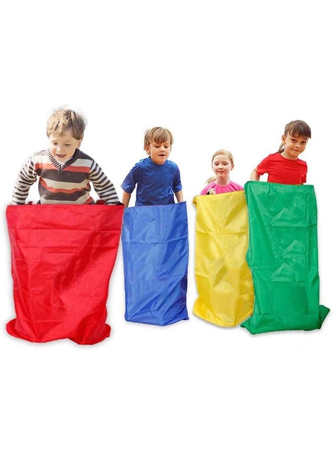 Potato Sack Race Bag Set, Outdoor Racing Jumping Bags for Kids, Sturdy, Multi-Colored, Sack Race Set for Children’s Birthday Party Outdoor Game, Sports Day, Family Reunions, 4 Pcs - Image 1