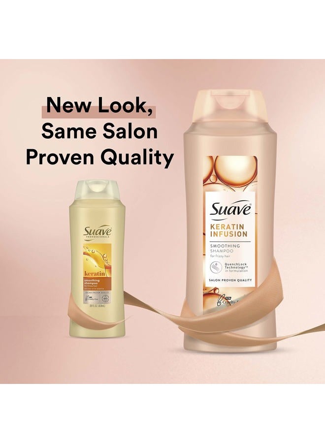 Suave Professionals Smoothing Shampoo For Dry Hair Keratin Infusion Hair Shampoo with 48-hour Frizz Control 28 oz, Pack of 4 - Image 2
