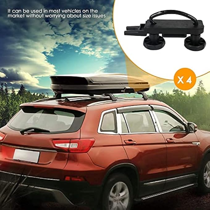 rayihni U Clips Car Van Mounting Fitting, 4PCS Universal Roof Box U-Bolt Clamps,Cargo Carrier Roof Rack Bracket,85mm Internal Width, with 2 Straps for Roof Box Hardware - Image 3