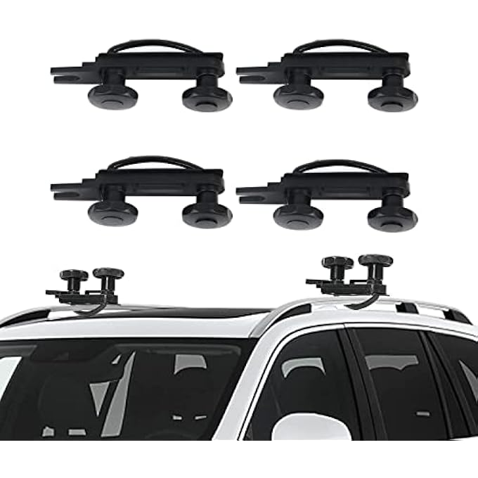 rayihni U Clips Car Van Mounting Fitting, 4PCS Universal Roof Box U-Bolt Clamps,Cargo Carrier Roof Rack Bracket,85mm Internal Width, with 2 Straps for Roof Box Hardware - Image 2