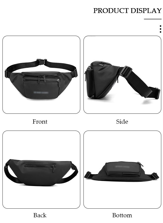 Compact Waist Pack for Men and Women, Waterproof Crossbody Bag Chest Shoulder Waist Bag with Buckle, Everyday Carry Bag for Travel, Work, Sport