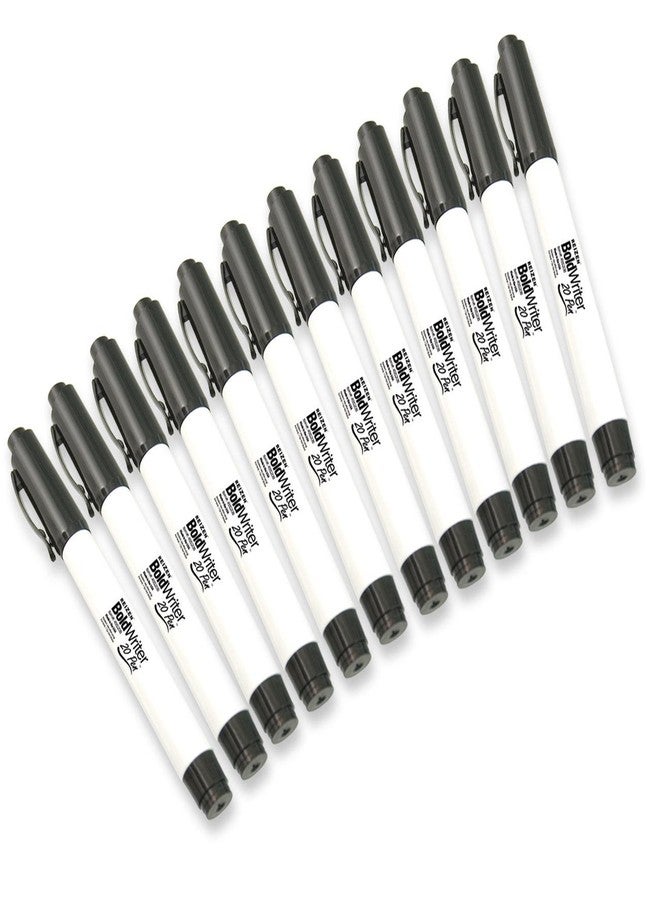 Reizen 20-20-style BoldWriter 20 Pen - Easy-to-See Bold-Point - Blk - 12 Pack - Image 1