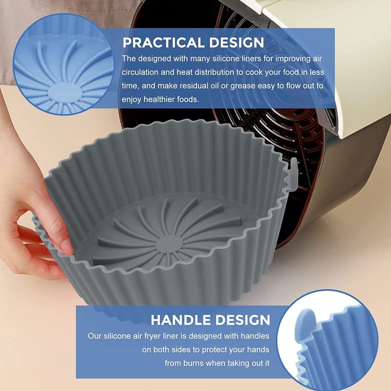 LUPINEZ LUPINEZ Air Fryer Silicone Liners Reusable NonStick Silicone Pot Liners for Air Fryer Basket Multicolor 2 Pack  - Image 2