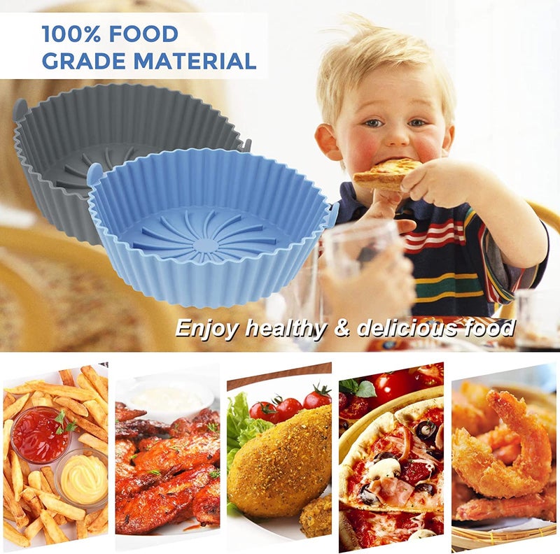 LUPINEZ LUPINEZ Air Fryer Silicone Liners Reusable NonStick Silicone Pot Liners for Air Fryer Basket Multicolor 2 Pack  - Image 4