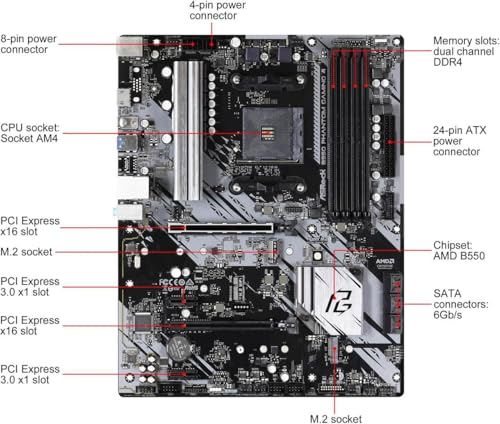 ASRock B550 Phantom Gaming 4 Supports AMD AM4 Socket Ryzen™ 3000, 3000 G-Series, 4000 G-Series, 5000 and 5000 G-Series Desktop Processors Motherboard - Image 2