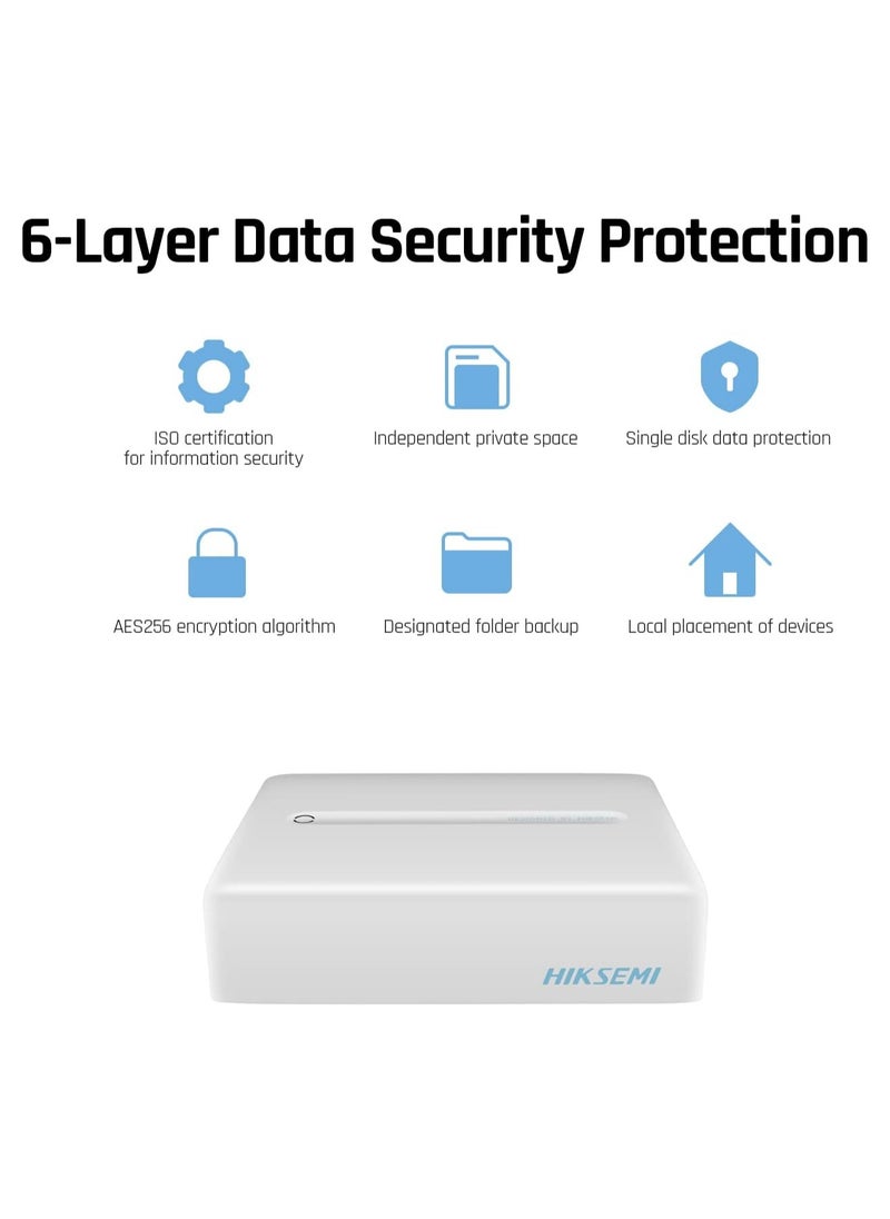 HIKSEMI - HIKSEMI S1H1 Series Network Attached Storage (NAS) Devices, Personal Cloud Storage Servers, Cortes A7 Dual-Core Processor at 1 GHz, USB 3.0 (without disk) - Image 1