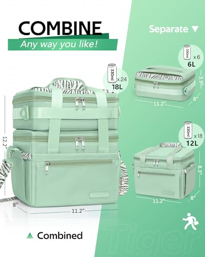 GLORIEROO Large Lunch Box Bag Women 3 in 1 Large Small Bags for Separate or Combined Use Insulated LeakProof Cooler for Work Travel Picnic Gifts for Women Mom - Image 3