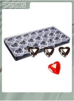 HOMESTAR 21 Hole Diamond Heart Plastic Chocolate Mold Ice Cube Mould Sugar Paste Tool  - Image 1