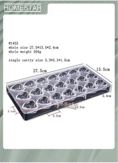 HOMESTAR 21 Hole Diamond Heart Plastic Chocolate Mold Ice Cube Mould Sugar Paste Tool  - Image 2
