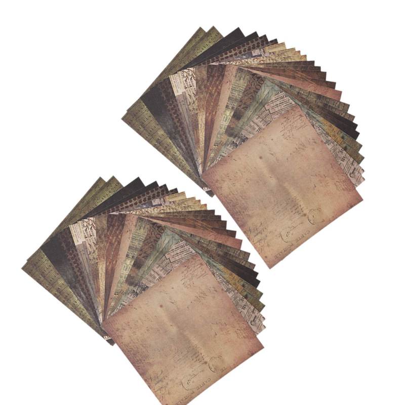 ورق السكراب بوك: 2 عبوات ب24 ورقة لكل عبوة، 12 تصميم عتيق، ورق مقوى عالي الجودة - ورق خلفية ألبوم تزيين لصناعة السكراب بوك الذاتية، المذكرات العشوائية، الحرف اليدوية من الورق - Image 4