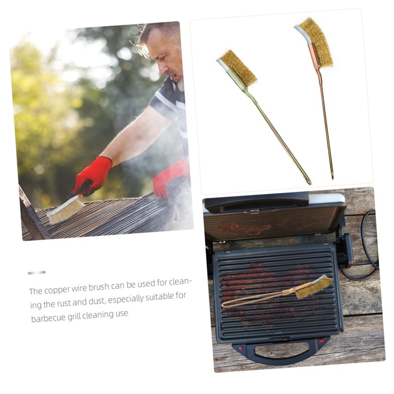 2Pcs Copper Wire Brush Lightweight Efficient Grill Cleaning Dust Remover - Image 5