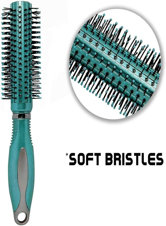 BALON Round Rolling Curling Roller Hair Comb Brush With Soft Nylon Bristles For Men, Women, Girls & Boys (Green) - Image 4