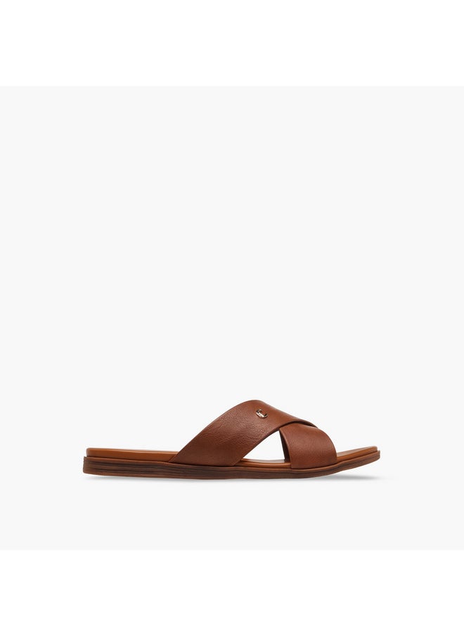 Le Confort Women's Solid Cross Strap Comfort Sandals  - Image 3