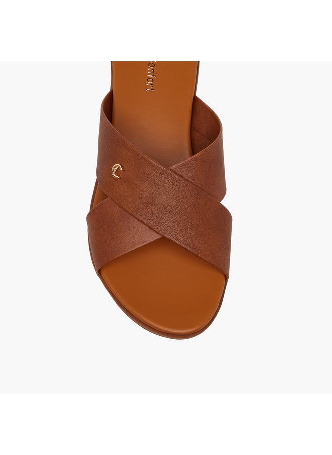 Le Confort Women's Solid Cross Strap Comfort Sandals  - Image 4