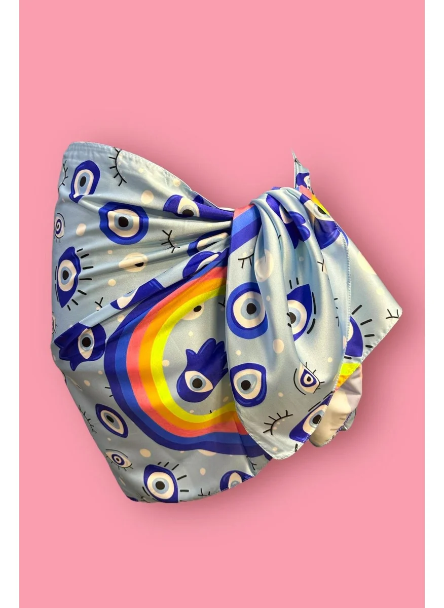 Bahels Special Design Blue Eye Pattern See Through Pareo 45*145 cm