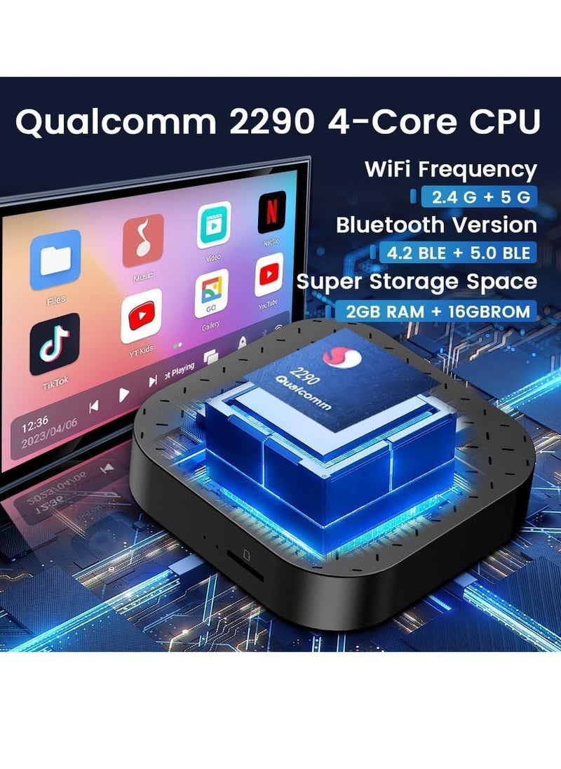 SYOSI - Magic Box Wireless CarPlay Android Auto Android 11.0 System Adapter 2GB+16GB TF Card not Only for Wired CarPlay Touch Screen Cars Contact us first if you have problems and solve them for you - Image 1