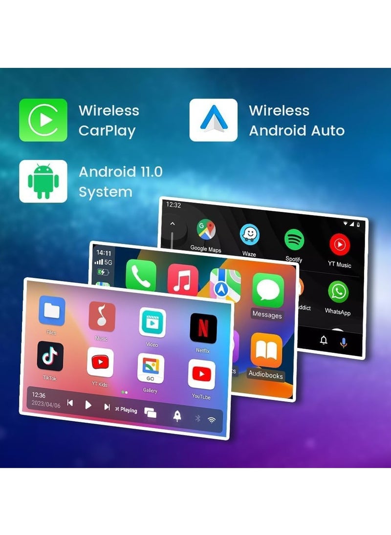 SYOSI - Magic Box Wireless CarPlay Android Auto Android 11.0 System Adapter 2GB+16GB TF Card not Only for Wired CarPlay Touch Screen Cars Contact us first if you have problems and solve them for you - Image 1