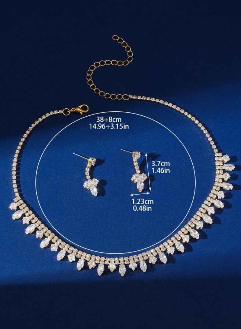 JewelryPalace 2 Pcs Zirconia Jewelry Set For Women, Necklace And Earrings Set, Elegant Occasion Accessories - Image 4