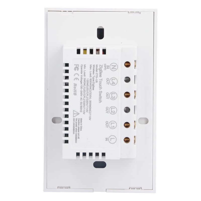 White 2 Gang Smart Light Switch Zigbee Remote Voice Control Tempered Glass Timer - Image 5