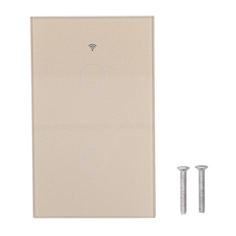 White 2 Gang Smart Light Switch Zigbee Remote Voice Control Tempered Glass Timer - Image 2