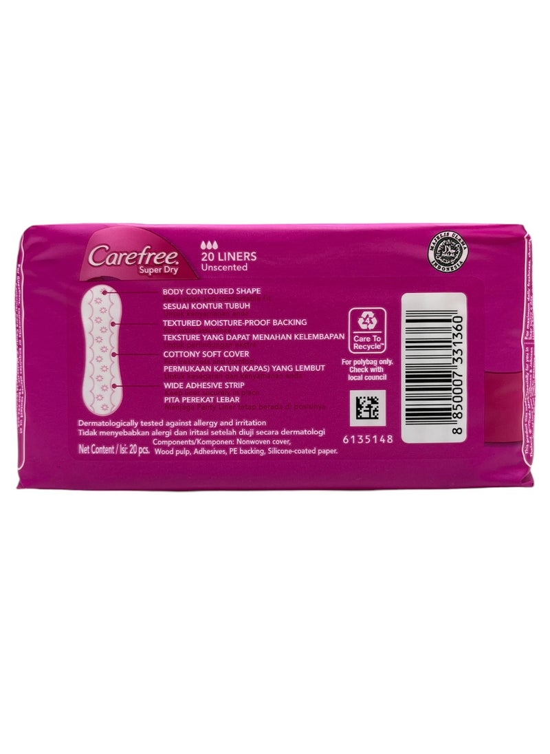 Carefree CAREFREE LINERS 20s SUPER DRY UNSCENTED 2pcs  - Image 2