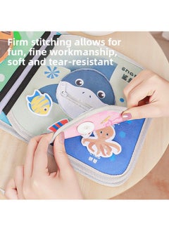 Generic Tear-And-Tear Book For Infant Early Education, Quiet Book With Velcro, Unbreakable And Chewable, Cognitive Educational Toy For 6-Month-Old Baby 8-Color:[ocean Style + Upgraded Vegetable Style + Animal Tail Cloth Book] Three-piece Cloth Book Set  - Image 5