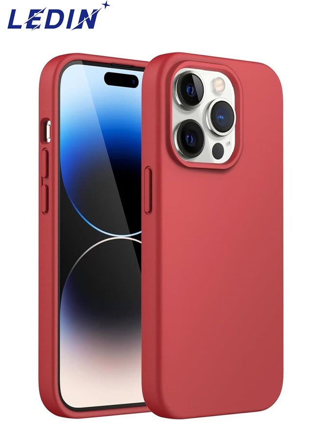 LEDIN Silicone Case for iPhone 14 Pro Max Silky Soft Touch Full Body Protective Phone Case Shockproof Cover with Microfiber Lining - Image 1