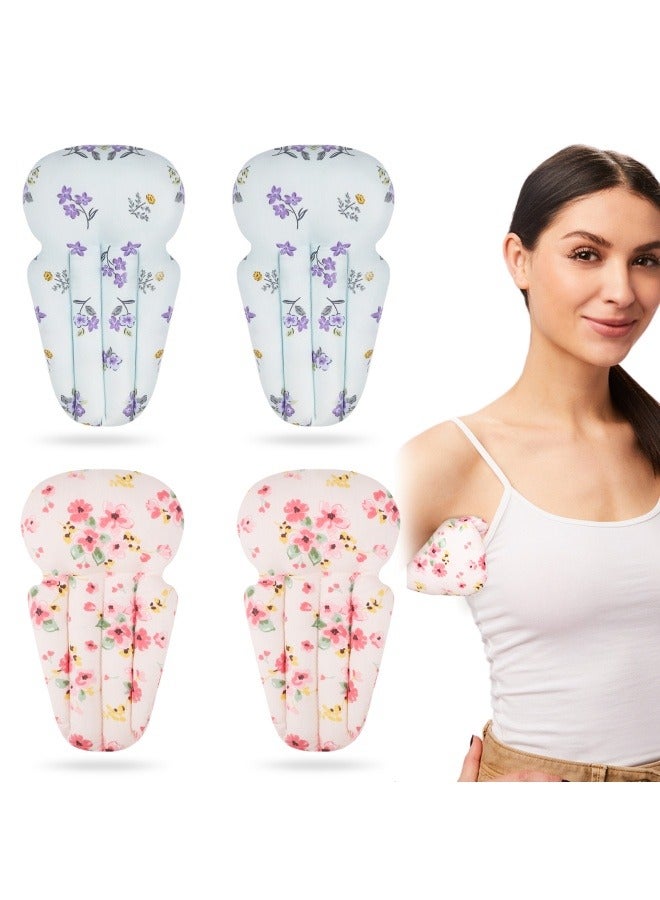 ذمة اللمفاوية الإبطية الذيل الإبطي تخفيف الألم الإبطي المستلزمات استعادة استئصال الثدي ، 4PCS استئصال الورم الثدي القطن بعد الوسائد جراحة الثدي متعددة الألوان تحت الوسادة النوم (الزهور) - Image 1