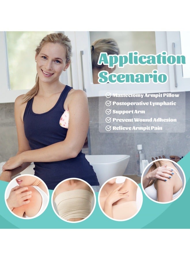 ذمة اللمفاوية الإبطية الذيل الإبطي تخفيف الألم الإبطي المستلزمات استعادة استئصال الثدي ، 4PCS استئصال الورم الثدي القطن بعد الوسائد جراحة الثدي متعددة الألوان تحت الوسادة النوم (الزهور) - Image 5