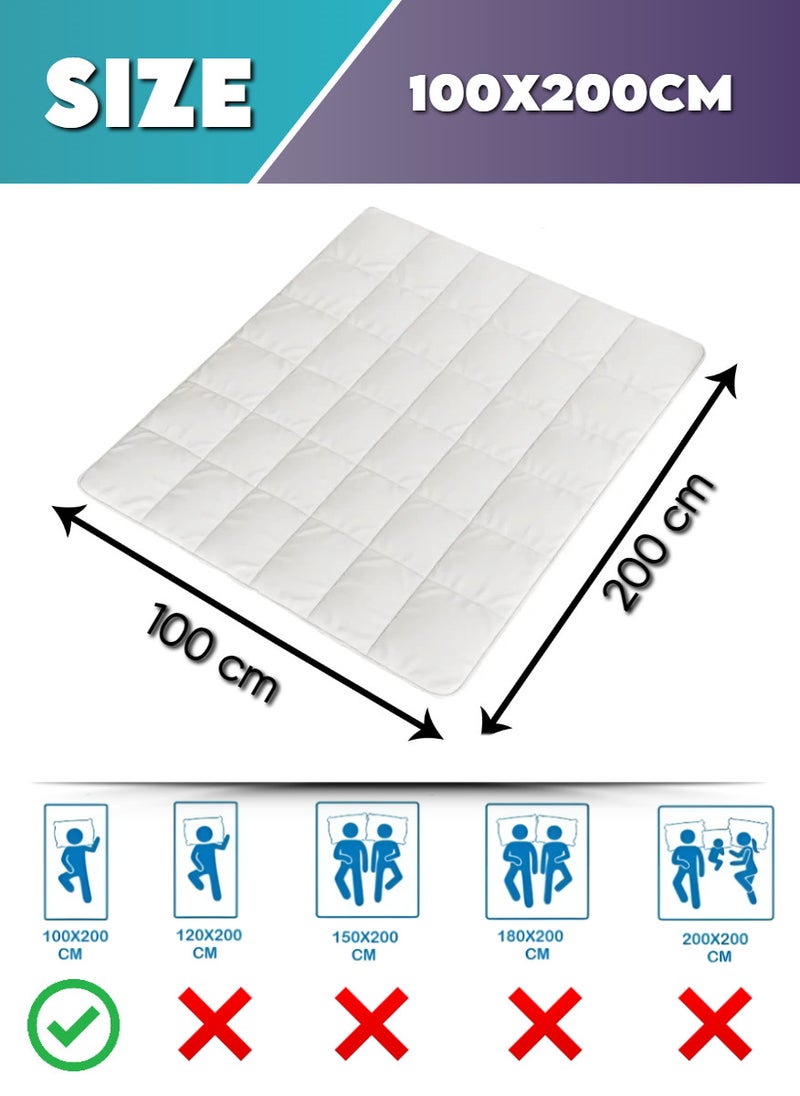 Blueberry Quilted Mattress Protector Topper Cover 4 Corner Elastic 100x200cm - Image 2