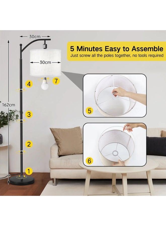 NEWLAN Arched Fabric Shade Floor Lamp: Smart Dimmable, Rotatable Head, Remote & Timer, Multi-Scene & Easy Install – Elevate Your Home Lighting - Image 3