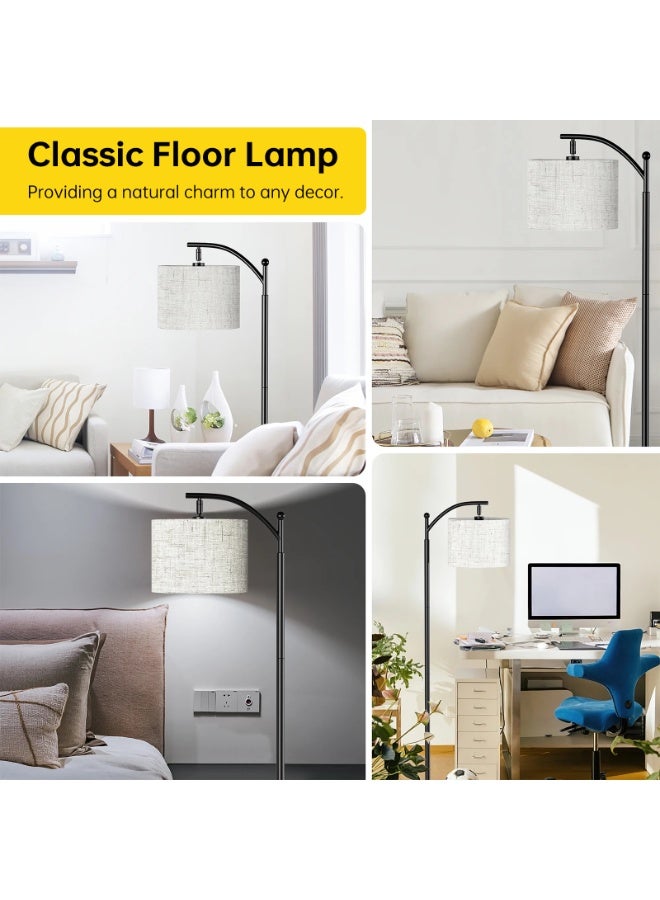 NEWLAN Arched Fabric Shade Floor Lamp: Smart Dimmable, Rotatable Head, Remote & Timer, Multi-Scene & Easy Install – Elevate Your Home Lighting - Image 4