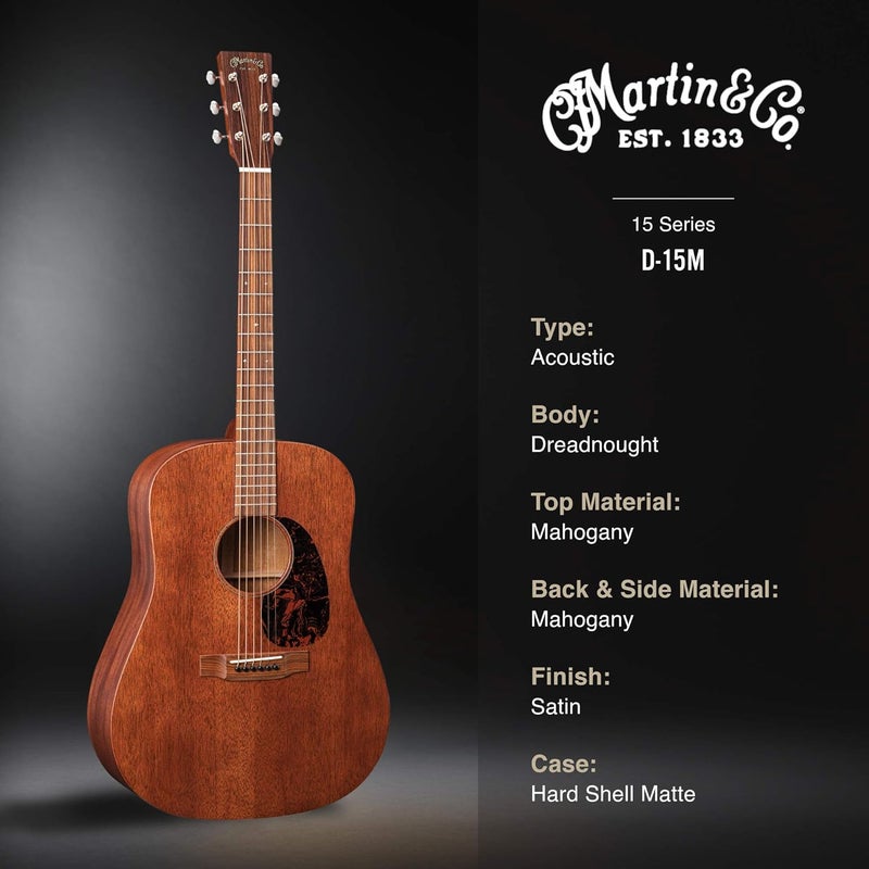 Martin D-15M Acoustic Guitar with Gig Bag - Image 5