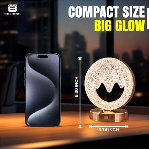 CRAE Mountain Shape Crystal Table Lamp Cordless Luxury with Touch Sensor Control | Desk Night Study Light | Diamond Nightstand | Party Decor - Image 3