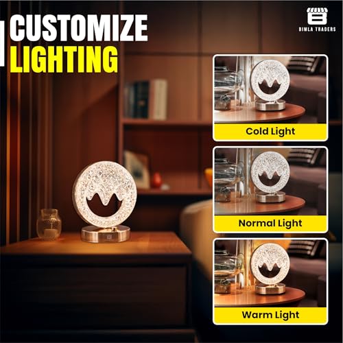 CRAE Mountain Shape Crystal Table Lamp Cordless Luxury with Touch Sensor Control | Desk Night Study Light | Diamond Nightstand | Party Decor - Image 5