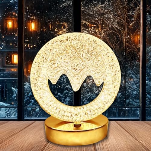 CRAE Mountain Shape Crystal Table Lamp Cordless Luxury with Touch Sensor Control | Desk Night Study Light | Diamond Nightstand | Party Decor - Image 1
