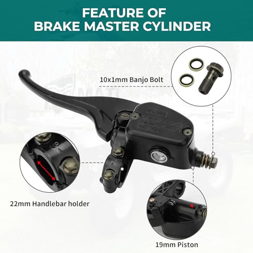 M MATI Front Left & Rear Brake Master Cylinder for Polaris Magnum 325 330 500 ATV PRO 500 4X4 PPS Scrambler 500 Trail Blazer 250 330 400 Trail Boss 325 330 Xpedition 325 425 Xplorer 250 400 2010238 1910311 - Image 3