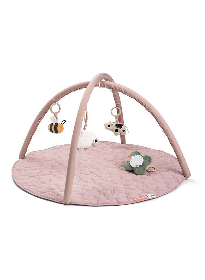 done by deer Activity Play Mat - Padded Baby Play Gym with Toys And Arches for Sensory Development -Tiny Farm Powder