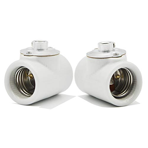 EMNOOTI Dual Bulb Socket, Medium Base E26 Double Light Fixture Socket,Screw Fixing Porcelain E26 Twin Light Socket with Bushing - Image 5