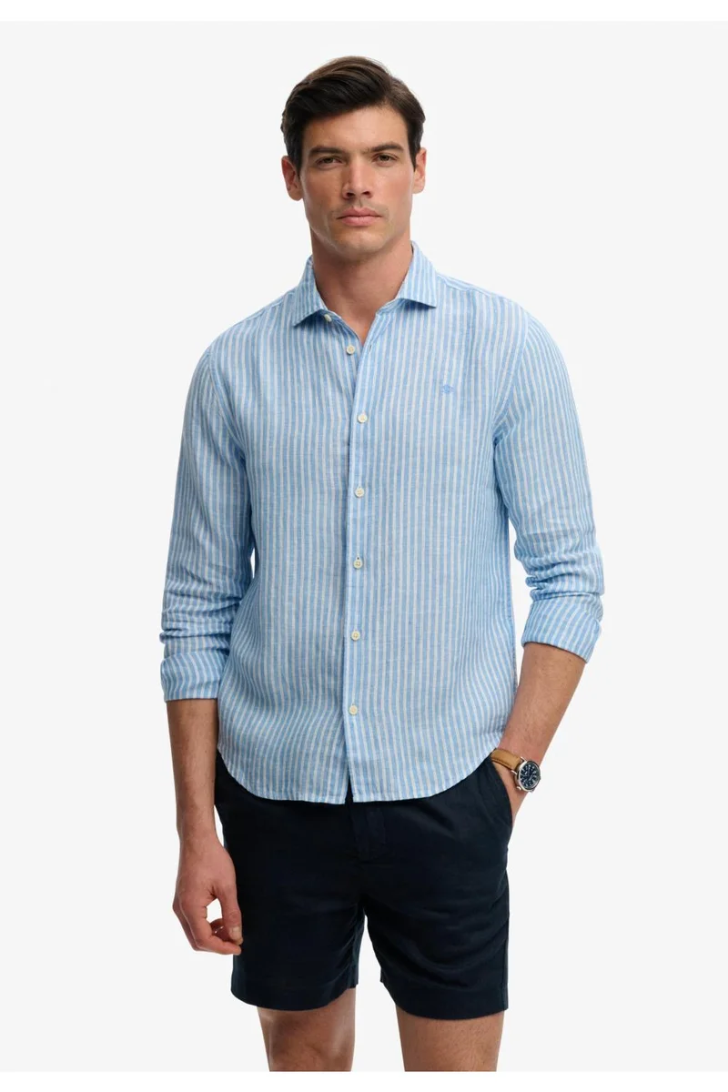سوبر دراي Riviera Long Sleeve Linen Shirt