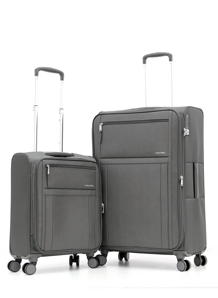 CALVIN KLEIN Calvin Klein Solana Softside Spinner Luggage On Wheels, Ultra Lightweight Polyester, 4 Double Wheels