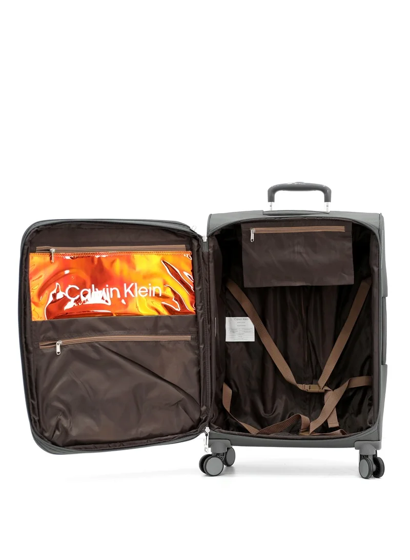 CALVIN KLEIN Calvin Klein Solana Softside Spinner Luggage On Wheels, Ultra Lightweight Polyester, 4 Double Wheels