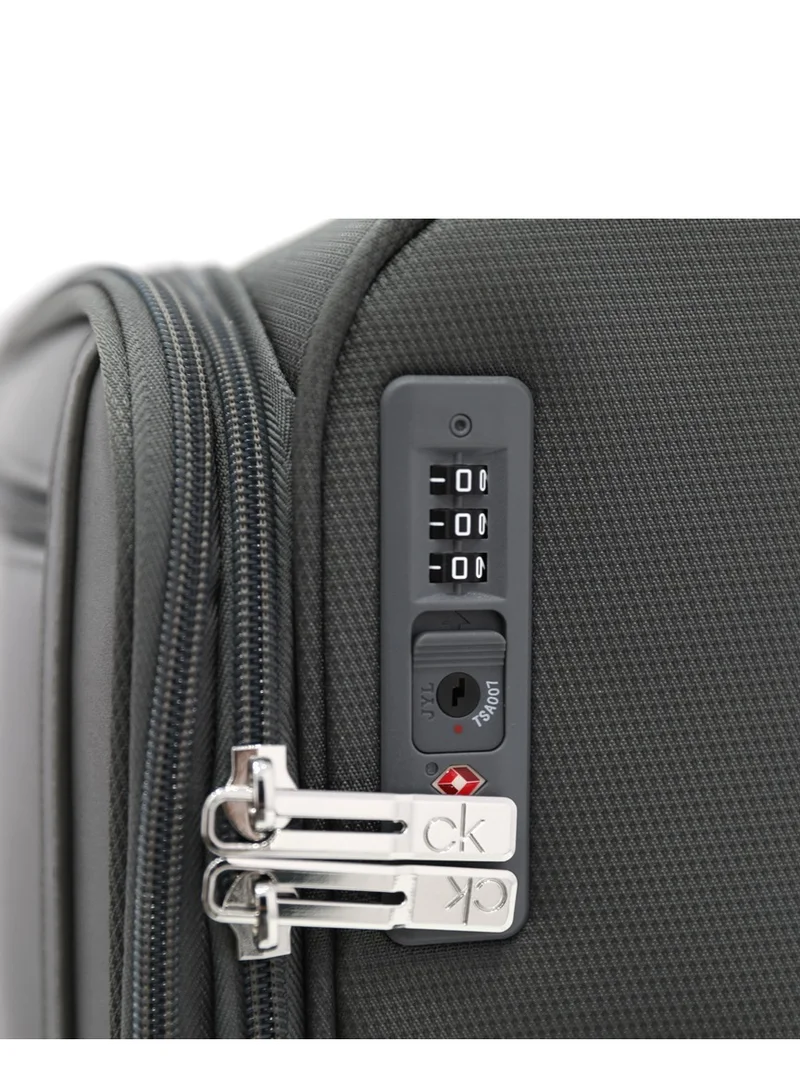 CALVIN KLEIN Calvin Klein Solana Softside Spinner Luggage On Wheels, Ultra Lightweight Polyester, 4 Double Wheels
