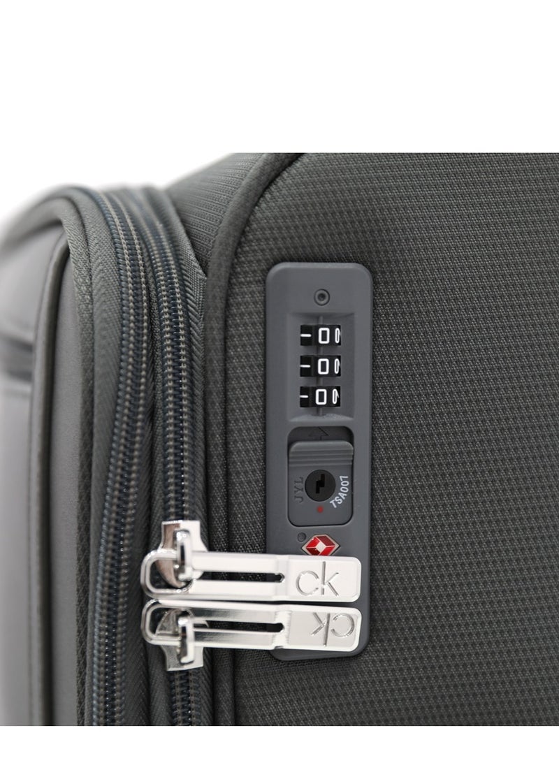 Calvin Klein Solana Softside Spinner Luggage On Wheels, Ultra Lightweight Polyester, 4 Double Wheels - Image 3