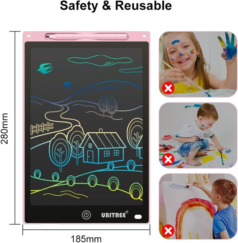LCD Writing Tablet for Kids, 12 Inch Electronic Drawing Board Digital Writing Pad with Colorful Screen, Erasable Doodle Board Handwriting Drawing Tablet Educational Toy Gift for Boys Girls - Image 2